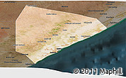Satellite Panoramic Map of Cadale, darken