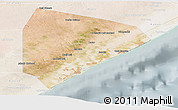 Satellite Panoramic Map of Cadale, lighten