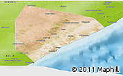 Satellite Panoramic Map of Cadale, physical outside