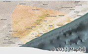 Satellite Panoramic Map of Cadale, semi-desaturated