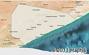 Shaded Relief Panoramic Map of Cadale, satellite outside