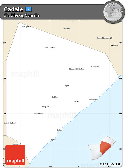 Classic Style Simple Map of Cadale