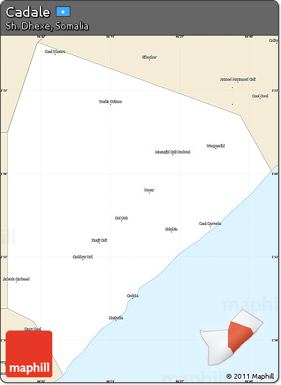 Classic Style Simple Map of Cadale