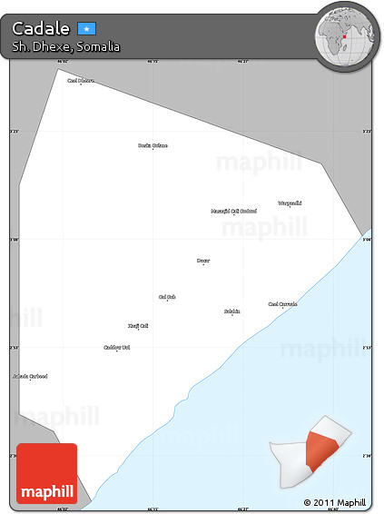 Gray Simple Map of Cadale, single color outside