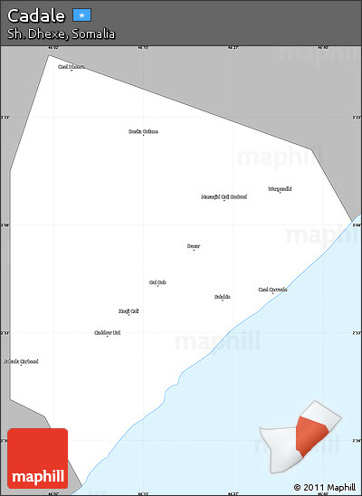 Gray Simple Map of Cadale, single color outside