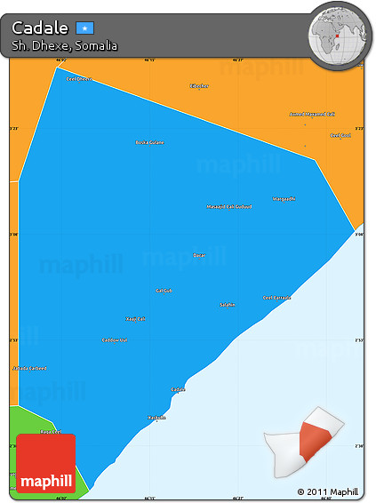 Political Simple Map of Cadale