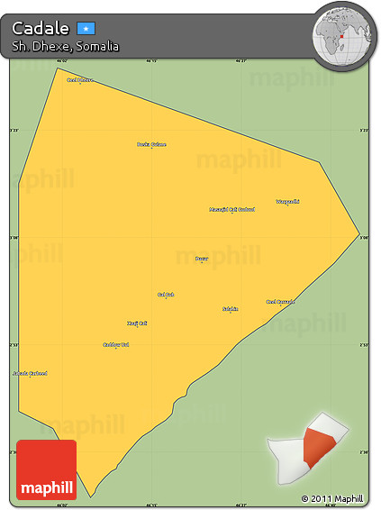 Savanna Style Simple Map of Cadale, cropped outside