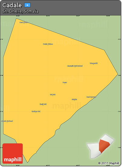 Savanna Style Simple Map of Cadale, cropped outside