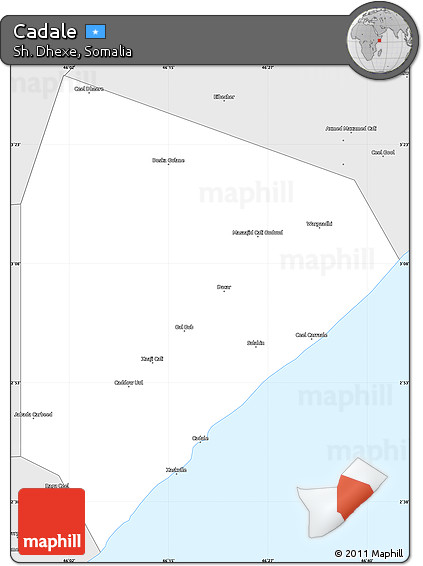 Silver Style Simple Map of Cadale