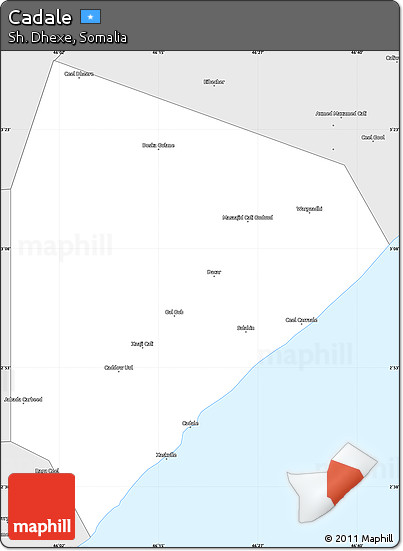 Silver Style Simple Map of Cadale