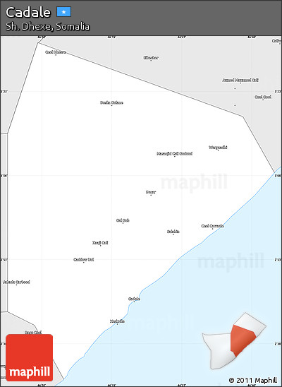 Silver Style Simple Map of Cadale