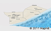 Shaded Relief Panoramic Map of Sh. Dhexe, single color outside