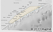 Shaded Relief 3D Map of Marka, desaturated
