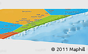 Physical Panoramic Map of Marka, political outside