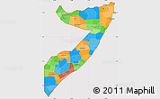 Political Simple Map of Somalia, cropped outside