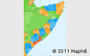 Political Simple Map of Somalia, political shades outside