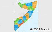 Political Simple Map of Somalia, single color outside