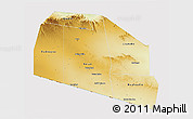 Physical 3D Map of Tog-Dheer, cropped outside
