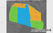 Political 3D Map of Tog-Dheer, darken, desaturated