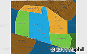 Political 3D Map of Tog-Dheer, darken