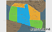 Political 3D Map of Tog-Dheer, darken, semi-desaturated