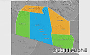 Political 3D Map of Tog-Dheer, desaturated