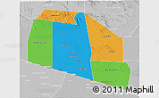 Political 3D Map of Tog-Dheer, lighten, desaturated
