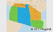 Political 3D Map of Tog-Dheer, lighten