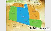 Political 3D Map of Tog-Dheer, physical outside
