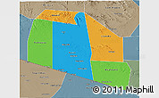 Political 3D Map of Tog-Dheer, semi-desaturated