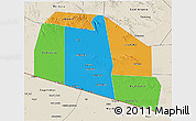 Political 3D Map of Tog-Dheer, shaded relief outside