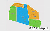 Political 3D Map of Tog-Dheer, single color outside