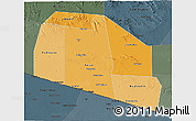Political Shades 3D Map of Tog-Dheer, darken, semi-desaturated