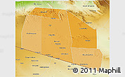 Political Shades 3D Map of Tog-Dheer, physical outside