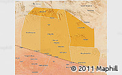 Political Shades 3D Map of Tog-Dheer, satellite outside