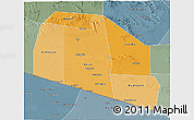 Political Shades 3D Map of Tog-Dheer, semi-desaturated