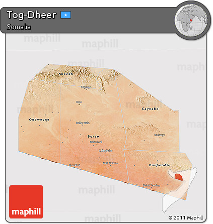 Satellite 3D Map of Tog-Dheer, cropped outside