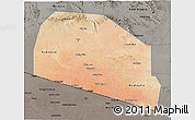 Satellite 3D Map of Tog-Dheer, darken, semi-desaturated