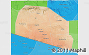 Satellite 3D Map of Tog-Dheer, political shades outside