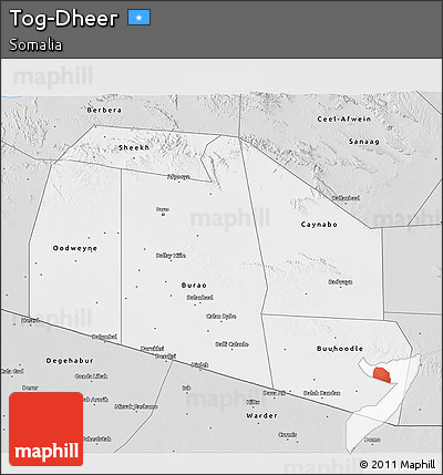 Silver Style 3D Map of Tog-Dheer