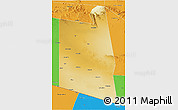 Physical 3D Map of Burao, political outside