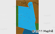 Political 3D Map of Burao, darken