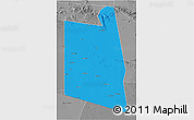 Political 3D Map of Burao, desaturated