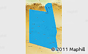 Political 3D Map of Burao, physical outside