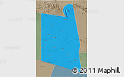 Political 3D Map of Burao, semi-desaturated