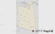 Shaded Relief 3D Map of Burao, desaturated
