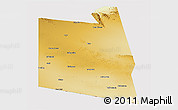 Physical Panoramic Map of Burao, cropped outside