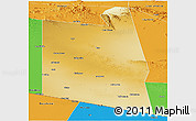 Physical Panoramic Map of Burao, political outside