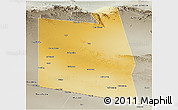 Physical Panoramic Map of Burao, semi-desaturated