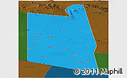 Political Panoramic Map of Burao, darken